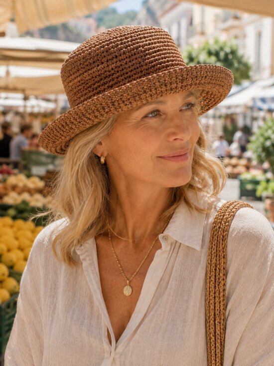 San Diego Hat Co. Woven Raffia Sun Hat – Coastal Grandma Resort Style | Warm Bro main image 6